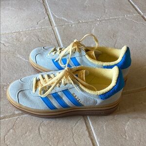Adidas Gazelle Blue and Yellow Sneakers Size 6